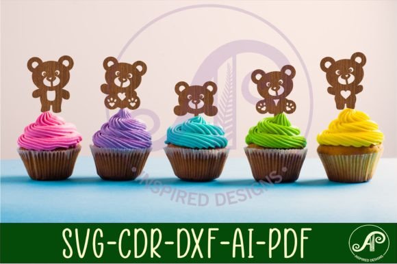 Download Teddy Bear Cupcake Toppers 5 Designs SVG - Svg Collection