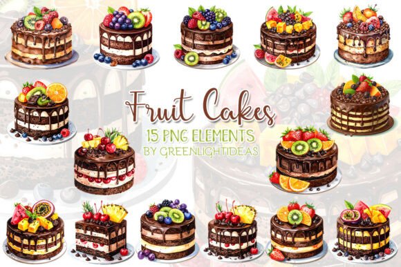 Download Fruit Cakes Clipart, Chocolate Desserts - Desserts Collection