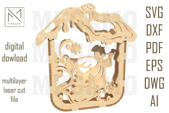 Download Christmas Angel House Ornament SVG - Svg Collection