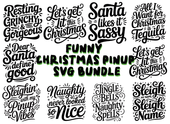 Download Funny Christmas Pinup SVG Bundle - Svg Collection