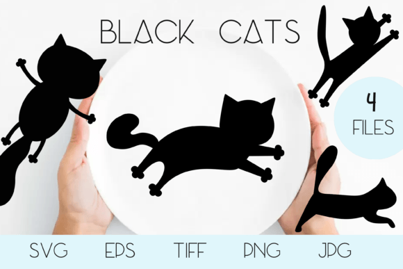 Download Black Cat Silhouette Vector SVG Handline - Svg Collection