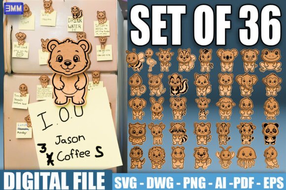 Download Cute Animal Magnet SVG Bundle - Svg Collection