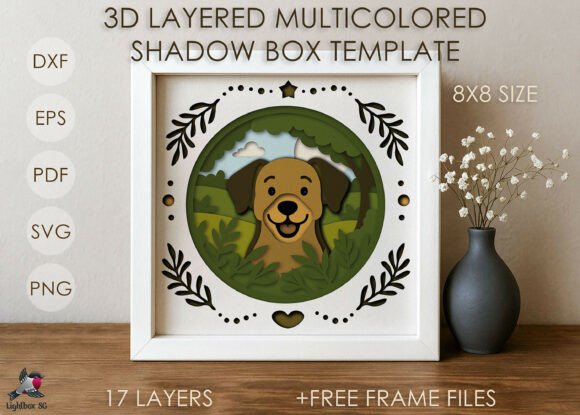 Download Baby Dog Shadow Box SVG DXF Template - Svg Collection