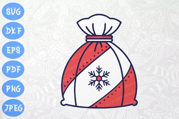 Download Santa Gift Bag SVG for Christmas Crafts - Svg Collection