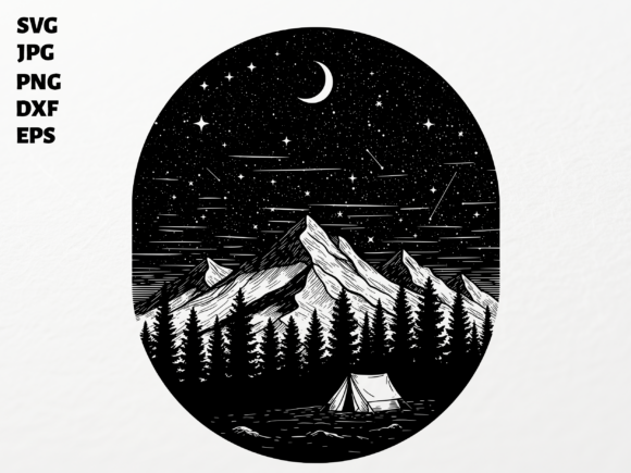 Download Night Camping Mountains SVG for Cricut - Svg Collection