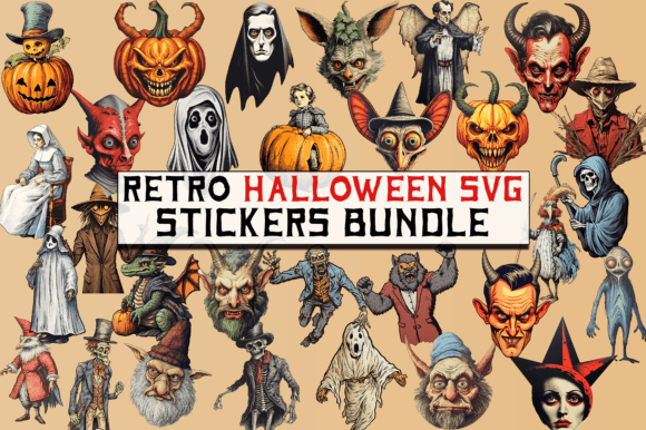 Download Retro Halloween SVG Halloween Stickers - Svg Collection