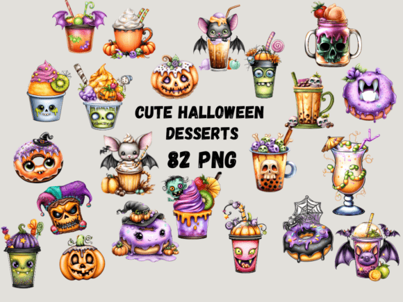 Download Cute Halloween Desserts PNG Bundle - Desserts Collection