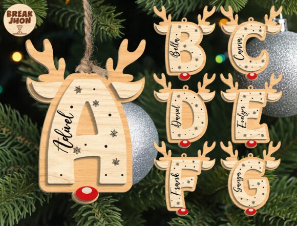 Download Reindeer Alphabet Ornament Cut File Svg - Svg Collection