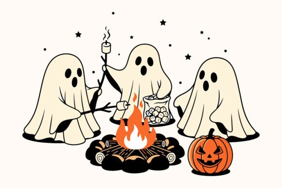 Download Cute Ghost Enjoing Halloween SVG Design. - Svg Collection