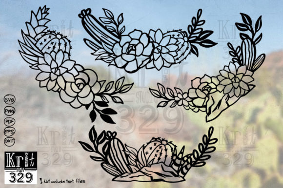 Download Floral Cactus Border SVG Decal - Svg Collection