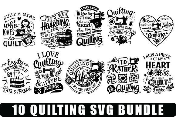 Download Quilting Bundle 10 Designs SVG, Quiltin - Svg Collection