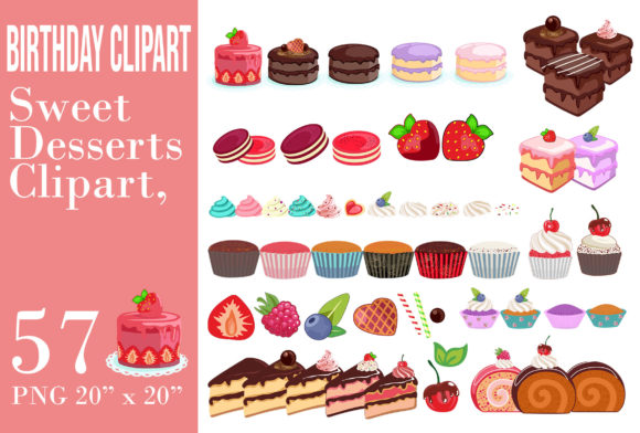 Download Sweet Desserts Birthday Clipart - Desserts Collection