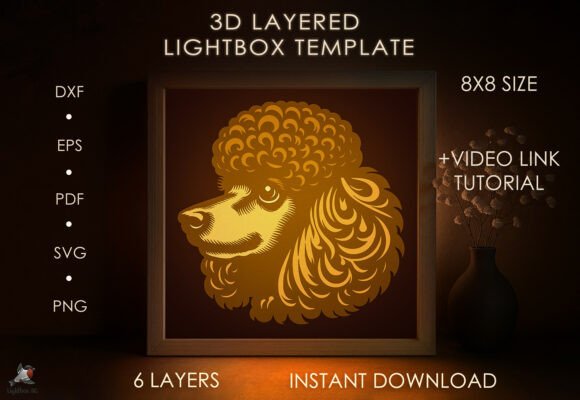 Download Poodle Dog Shadow Box SVG DXF Template - Svg Collection