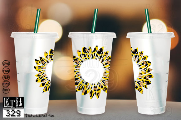 Download Sunflower Cheetah Wreath Svg Decal  Cup - Svg Collection