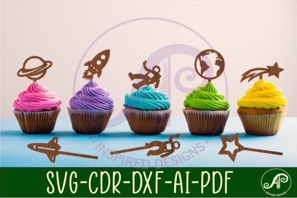 Download Space Cupcake Toppers, 8 Designs SVG - Svg Collection