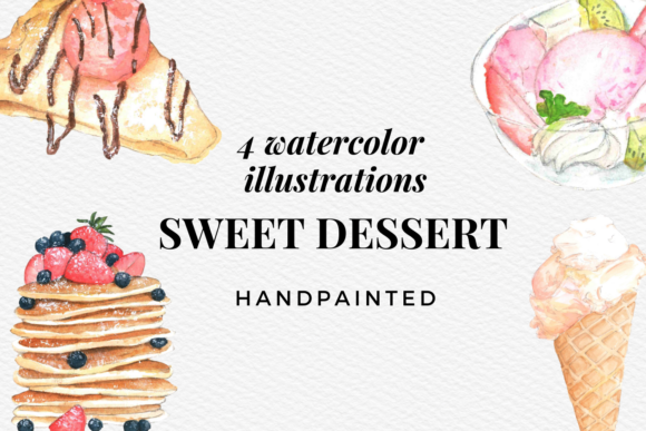 Download Watercolor Sweets Desserts Collection - Desserts Collection